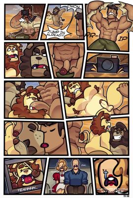 2019 abs anal anal_sex anthro anthro_on_anthro anthro_penetrated anthro_penetrating anthro_penetrating_anthro anus armpit_hair ass balls bara being_photographed biceps bodily_fluids chest_hair clothed clothing comic crying cum cumshot dark-skinned_male dark_skin dialogue ejaculation english_text erection felid female french_kissing fully_clothed genital_fluids genitals group hairy_armpits hairy_chest hi_res human human_on_anthro human_penetrating human_penetrating_anthro humanoid_genitalia humanoid_penis humor interspecies kissing lion lying male male/male male_penetrated male_penetrating male_penetrating_male mammal muscular muscular_male nipples nude on_back open_mouth outside pantherine pecs penetration penile penile_penetration penis pubes sex speech_bubble tears tehbluebubble tenting text third-party_edit toony torn_clothing undressing yaoi