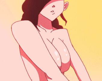 1girls animated big_breasts breasts brown_hair female fucking_triton popping_out puffy_nipples