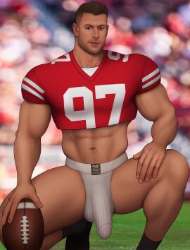 1boy abs athlete biceps big_penis bowl caucasian caucasian_male celebrity drawnpr0n flaccid flaccid_penis football football_player football_uniform huge_cock huge_penis jockstrap male male_only muscles muscular muscular_male nfl nick_bosa nude penis real_person san_francisco_49ers see-through see-through_jockstrap solo solo_male squatting superbowl thick_thighs