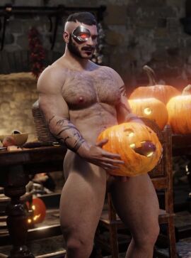1male balls beard big_balls big_cock big_nipples big_pecs big_penis erect_nipples erect_penis fucking_pumpkin fully_naked gay gonnnsfw hairy_chest halloween_pumpkin kano_(mortal_kombat) male male_focus male_only masturbating masturbation mortal_kombat mortal_kombat_11 muscles muscular_male netherrealm_studios nipples no_sound pectorals pumpkin solo solo_focus solo_male tagme tattooed_arm toy video