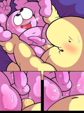 2boys ahe_gao ahegao_face anal anal_knotting anal_penetration anal_sex ankle_grab ballsweatmagnet charlie_(smiling_friends) comic comic_page eyes_rolled_back eyes_rolling_back gay gay_sex grabbing_ankles humanoid_penis imminent_knotting in_heat knot knotted knotted_humanoid_penis knotted_penis knotting looking_pleasured male male/male male_focus male_only mating_press missionary missionary_position page_27 part_of_a_series part_of_comic passionate_sex penis pim_(smiling_friends) pink_skin sheet_grab smiling_friends sweat sweating tentacle_penis tongue tongue_out yaoi yellow_skin