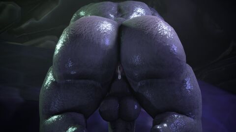 1boy 3d after_sex alien anthro anus ass backsack balls ballsack big_ass big_butt bodily_fluids cheap-wazoo cum cum_in_ass cum_inside from_behind gay halo halo_(series) humanoid humanoid_genitalia male male_only nude presenting_ass presenting_butt sangheili solo solo_focus sweat