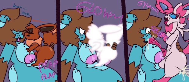 absurd_res ambiguous_penetration anthro anthro_on_feral ass blue_body blue_fur bodily_fluids brown_body brown_fur chibi_(chibitay) chibitay cum cum_in_ass cum_in_mouth cum_inside eevee eeveelution evolution evolution_(transformation) evolution_through_sex feral fur futanari generation_1_pokemon generation_6_pokemon genital_fluids genitals hi_res intersex interspecies knot knotted_penis male nintendo penis pink_body pink_fur pokemon pokemon_(species) pokephilia ribbons_(anatomy) sylveon trans_(lore) trans_woman_(lore) transformation translynx white_body white_fur zoophilia