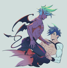 2boys artist_request colored demon gay male_only masculine no_visible_genitalia