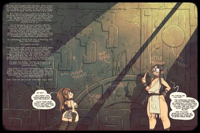 1boy 1girls almost_naked ass barely_clothed belt belts big_ass big_penis black_hair blue_hair bracelet choker collar cracked_wall dark_blue_hair dweller elf elf_ears english english_text fantasy female femboy freckles glasses half_dwarf half_elf hung hung_femboy hyper_bulge hyper_hips jack_cayless long_hair lore male nerd nerdy nerdy_male penis practically_nude rapscallion rapscallion_art rapscallion_games relmer revealing revealing_clothes ruins skimpy skimpy_clothes teaching teaching_a_lesson text thick_thighs ttrpg vice_&_violence wide_hips