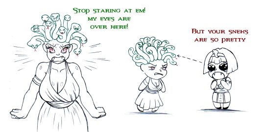 angry angry_face awe big_breasts breasts comedy comic conversation dialogue egyptian egyptian_clothes egyptian_female female funny galejro greek_mythology huge_breasts large_boobs large_breasts line_art medusa medusa_(greek_mythology) meme mesmerized public_domain sketch snake_hair