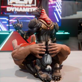 2boys all_elite_wrestling anubis_reaper ass balls bara big_penis eating_ass facesitting gay light-skinned_male light_skin male male/male male_only mature mature_male muscular muscular_male old_male overwatch penis reaper reinhardt rimjob rimming rimming_male size_difference txddy3d white_hair yaoi