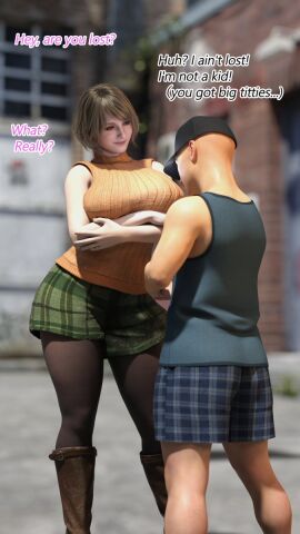 1boy 1girls 3d ashley_graham ashley_graham_(ella_freya) ass babuu big_ass big_breasts bottom_heavy breasts bust busty capcom chest curvaceous curvy curvy_figure female female_focus height_difference hips hourglass_figure huge_ass huge_breasts human large_ass large_breasts legs light-skinned_female light_skin male male/female mature mature_female miniskirt resident_evil resident_evil_4 resident_evil_4_remake short_male shorter_male skirt slim_waist straight tall_female taller_female thick thick_hips thick_legs thick_thighs thighs top_heavy voluptuous waist wide_hips