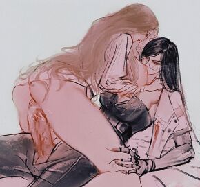 balls ballsack big_breasts big_dick big_penis breast_sucking breasts breasts_out chameleon_(path_to_nowhere) clothed clothed_sex clothes clothing cum cum_in_pussy cum_inside dickgirl doctor female futanari glasses intersex iron_(path_to_nowhere) iss metal_arm no_panties path_to_nowhere penis prosthetic_arm pussy robotic_arm scar scar_on_face tit_sucking yuri