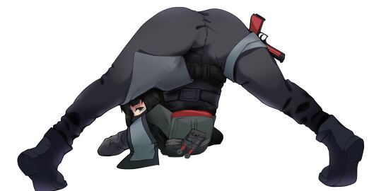 artist_request asian asian_female azami_(rainbow_six) black_hair clothed_female elite_skin female female_only fully_clothed jack-o_pose kalypsoexists looking_at_viewer looking_back rainbow_six_siege solo_female solo_focus source_request