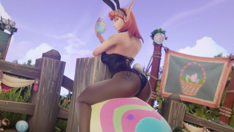 3d 3d_(artwork) amber_eyes armwear ass ass_tattoo big_ass big_breasts big_butt big_hips big_thighs blood_elf bowtie breasts bunny_ears bunny_girl bunny_tail bunnysuit butt_tattoo cia_nightfire clothed clothes easter easter_egg elf female female_focus female_only golden_eyes hairband high_elf hips large_breasts long_ears morilymory oc pantyhose pinup pointy_ears pussy red_hair rogue_(warcraft) smooth_skin solo solo_female solo_focus tattoo tattoo_on_butt tattooed_butt thick_hips thick_thighs vagina warcraft world_of_warcraft yellow_eyes