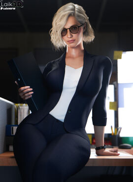 3d blender blonde_hair grace_ashcroft itslaiknsfw laik3d laiknsfw office office_clothing office_lady resident_evil resident_evil_9:_requiem