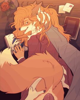 2boys anal anal_sex animated anthro anthro_on_anthro anthro_on_bottom anthro_on_top anthro_penetrated anthro_penetrating anthro_penetrating_anthro ass canid canine clothing duo elliott_(stardew_valley) faceless_character faceless_male flower fox fur furrification hair human_hair long_hair looking_pleasured lying male male/male male_only male_penetrated male_penetrating male_penetrating_male mammal multiple_boys multiple_males notebook on_front orange_body orange_fur penetration penile penile_penetration penis penis_in_ass plant red_clothing red_shirt red_topwear rose_(flower) sex shirt stardew_valley tail tatujapa thrusting topwear yaoi