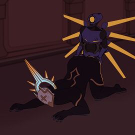 2boys angel animated animated_gif blush face_down_ass_up gabriel_(ultrakill) gay helmet male male/male male_penetrating_male only penetration robot robot_on_angel ultrakill v1_(ultrakill) yaoi