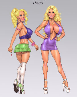 2girls armlet ass athletic bare_legs big_breasts big_lips bimbo blonde_hair blue_eyes bracelet breasts breasts_bigger_than_head bubble_ass bubble_butt busty choker cleavage clothed clothing coxville_stories crop_top curvaceous curvy daughter dress earrings erect_nipples eyelashes eyeliner eyeshadow female female_focus female_only fit fit_female full_body high_heel_sneakers high_heels hoop_earrings hourglass_figure jenny_summers john_persons kitty_summers kneesocks large_breasts lipstick lolipop long_hair looking_at_viewer makeup mascara microskirt milf mother mother_and_daughter multiple_females multiple_girls nail_polish necklace nipple_bulge nipples older_female platform_heels rear_view ring short_dress sideboob skimpy skimpy_clothes skimpy_dress skirt standing tagme theofficialpit thick_lips thighhighs very_high_heels voluptuous wedding_ring wide_hips younger_female