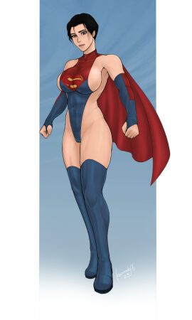 1girls 3:5 barely_contained big_breasts black_hair breasts cameltoe dc dc_comics dc_extended_universe female female_only fully_clothed huge_breasts kronodeft large_breasts latina revealing_clothes sideboob source_request stockings supergirl supergirl_(sasha_calle) superheroine superman_(series) the_flash_(2023) the_flash_(series) tight_clothing tomboy