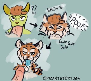 after_transformation anthro blue_tongue bodily_fluids cheek_bulge cheek_tuft cum cum_drip cum_in_mouth cum_in_nose cum_inside cum_on_face cum_on_penis digital_media_(artwork) dipodid dripping duo english_text erection facial_tuft felid fellatio fingers fur genital_fluids genitals goo_(disambiguation) goo_creature hair hi_res jerboa male male/male male_penetrated male_penetrating male_penetrating_male mammal nude onomatopoeia oral pantherine penetration penile penis picantetortuga poof_effect post-transformation rodent rough_sex sex simple_background slime sound_effects species_transformation stripes teeth text tiger tongue transformation transformation_through_magic transformation_through_sex tuft vein veiny_penis white_body white_fur