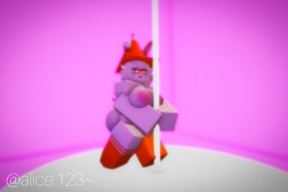 1girls 3d alicerr34 bunny_girl female female_only roblox robloxian striptease tagme