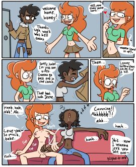 2futas 5_panel_comic 5koma after_work areolae artist_name artist_signature balls big_breasts big_penis blightstar breasts brown_hair chocolate_and_vanilla clothed clothed_futa clothed_futa_nude_futa clothing comic completely_nude consensual_non_consent couch couple crop_top cum dark-skinned_futa dark_skin dialogue duo ejaculation emily_(blightstar) english_text erection fapping fully_clothed futa_on_futa futa_only futanari ginger ginger_hair girlfriends handjob human interracial intersex jeans jerkingoff jerkingoff_another jess_(blightstar) lesbian_sex light-skinned_futa light_skin masturbation midriff nipples nude nude_futa oc on_couch orgasm original original_character original_characters pants_bulge partners penis ponytail ripped_jeans short_hair skirt sleep_molestation sleep_sex sleeping somnophilia spoken_heart sweat text undressing zzz