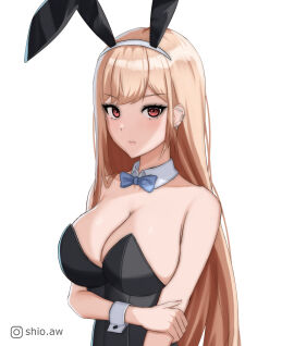 1girls blonde_hair breasts bunny_ears bunny_girl bunnysuit female gyaru kitagawa_marin red_eyes shio_aw sono_bisque_doll_wa_koi_wo_suru yellow_hair