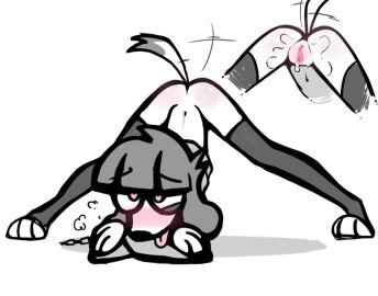 ass ass_up before_sex black_eyes black_hair black_socks blush canine dog_collar dog_ears dog_girl dog_nose doggy_style domestic_dog excited excited_female female female_only fifi_(somemf) furry furry_female furry_only green_body grey_fur hips hips_up legs legs_open legs_up looking_at_viewer mating mating_season naked naked_female nose paws poodle pussy pussy_juice pussy_juice_drip pussy_lips pussy_peek short_hair slim_female slim_thick socks socks_only white_background white_body white_fur white_skin