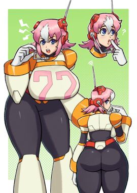 1girls ass back big_ass bodysuit breasts female joyfuljoe large_breasts mega_man mega_man_x nana_(mega_man) thick_thighs thighs