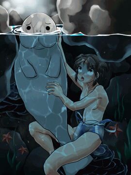 air_bubbles animated aquarium asphyxiation breasts brown_eyes brown_hair bubbles collarbone drowning female foxeye_(artist) game_cg imminent_death in_the_aquarium:_sinking_with_kana kana_(in_the_aquarium:_sinking_with_kana) navel peril school_swimsuit seal small_breasts swimsuit tanline tanlines torn_clothes twintails unaware underwater