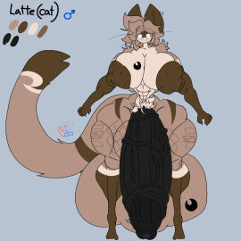 big_breasts big_penis breasts busty_male cleavage female huge_breasts huge_cock lattemon lattemon_(character) male male_with_breasts nipples penis thick_thighs wide_hips