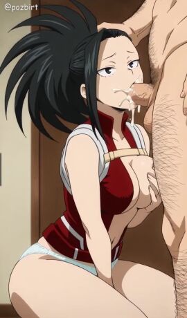 1girls ai_generated artist_name blush boku_no_hero_academia breasts completely_nude large_breasts looking_at_viewer medium_breasts momo_yaoyorozu my_hero_academia nipples nude patreon_logo pozbirt pussy tagme uncensored video