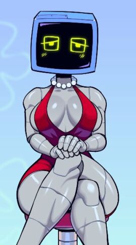 1girls 2d artist_request ass big_breasts big_thighs breasts clothed dress female female_only gigantic_ass gigantic_breasts gigantic_thighs hand_on_hip heart huge_ass huge_breasts huge_thighs humanoid husband_and_wife karen_plankton necklace red_dress robot robot_girl robot_humanoid robotic_arm screen_face solo spongebob_squarepants spongebob_squarepants_(series) standing tagme thick_hips thick_thighs thighs tv tv_head voluptuous voluptuous_female