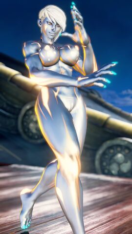 3d ass athletic athletic_female big_breasts breasts bubble_butt busty capcom erect_nipples female female_focus female_only hourglass_figure long_fingernails makeup metallic_body nail_polish nipple_bulge outdoors outside robot robot_girl robot_humanoid seth_(doll_unit_0) seth_(street_fighter) sf_screenshot short_hair street_fighter street_fighter_v tagme toenail_polish wide_hips
