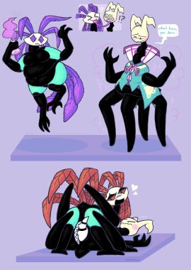 3_fingers 3_toes 4_legs amdusias_(vexedcalyx) anthro asymmetrical_eyes avian avian_feet black_body bodily_fluids changing_color cheek_spots demon digital_drawing_(artwork) digital_media_(artwork) digitigrade duo ellipsis feathers featureless_feet feet fingers floating frottage genitals heart_symbol hi_res horn huxley_(vexedcalyx) long_feathers long_neck male male/male multi_leg multi_limb multicolored_body navel overweight overweight_male penile penis plantigrade poof_transformation potion potion_bottle purple_eyes questionable_consent red_eyes saliva saliva_string sex short_tail speech_bubble spiral_eyes straddling striped_genitalia striped_penis stripes tail tail_feathers text toes transformation unknown_species vexedcalyx weight_gain white_head white_penis