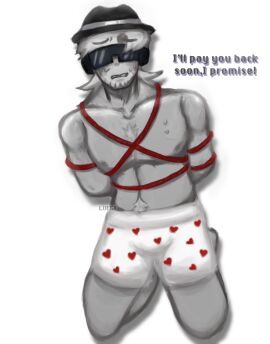 1boy artist_request artist_signature chance_(forsaken) forsaken_(roblox) gay heart_boxers male male_only roblox roblox_game robloxian source_request tagme underwear
