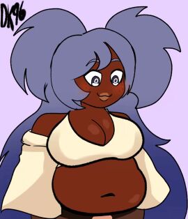 animated belly big_belly big_breasts bouncing_belly bouncing_breasts breasts chubby chubby_female daisykitty96 female gif mau_(daisykitty96) solo