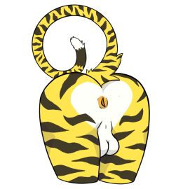 anthro ass backsack balls big_butt butt_focus felid genitals hole_(anatomy) male mammal pantherine solo spencerthetiger stripes tiger
