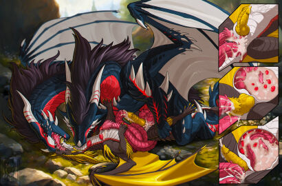 2boys 4_penises anal anal_sex anus ass bodily_fluids cum cum_in_ass cum_inside cuntboy cuntboy_sans_balls dragon duo duo_focus erection european_mythology feral genital_fluids genitals greek_mythology herm hermaphrodite hydra intersex kalimah knot male male/male male_focus male_only maleherm multi_genitalia multi_penis mythological_creature mythological_scalie mythology neverneverland penetration penis pink_penis pussy scalie slit tetraphallia vaginal_penetration western_dragon yellow_knot yellow_penis