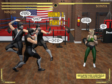 caption comics female femdom humiliation mixed mortal_kombat parody punishment sonya_blade superheroine wrestling