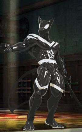 5_fingers abs absurd_res anthro biceps black_body blurred_background bodysuit broad_shoulders bulge calf_muscles clothing crossover cxcxxcxxxx depth_of_field detailed detailed_bulge digitigrade dual_wielding erection erection_under_clothing fingers floor forearm_muscles g00da genital_outline glistening glistening_body glistening_clothing hi_res holding_melee_weapon holding_object holding_sword holding_weapon inside latex latex_bodysuit latex_clothing latex_skinsuit latex_suit light light_beam long_tail low-angle_view male mammal markings marvel marvel_comics master_splinter master_splinter_(tmnt_2012) melee_weapon murid murine muscles muscular muscular_anthro muscular_male nickelodeon paws pecs penis penis_outline quads rat rodent rug serratus shaded skinsuit solo spikes standing sword sword_rack symbiote symbiote_host tail teenage_mutant_ninja_turtles tight_clothing tmnt tmnt_2012 weapon white_eyes white_markings wood wood_floor