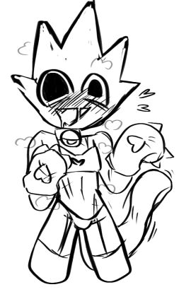 1boy 2024 black_and_white blush blush_lines bruises cat_boy catboy collar femboy gay heart hearts_around_head incredibox_mod liamai male male_only neko no_background not_colored open_mouth owakcx_(sprunki) sprunki