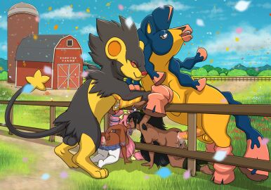 2025 4_toes 5_fingers accessory anal anal_hair anal_sex animal_genitalia animal_penis armpit_hair ass balls barn big_ass big_breasts big_butt big_hair bikini bikini_top biped bisexual black_balls black_body black_fur black_hair black_pubes black_tail blue_body blue_bottomwear blue_bracelet blue_clothing blue_eyes blue_fur blue_hair blue_lipstick blue_mane blue_shorts blue_sky blue_tail bodily_fluids body_hair bottomwear bow_ribbon bracelet breast_size_difference breasts brown_body brown_eyes brown_skin clothed clothed_female clothed_human clothed_sex clothing cloud day denim denim_bottomwear denim_clothing denim_shorts digitigrade doggy_style drill_curls equid equine erection eye_roll fangs farm feet felid feline feline_genitalia feline_penis female female/female female_penetrated fence feral feral_penetrating feral_penetrating_human feralcatalyst fingers flower foursome from_behind_position fur generation_4_pokemon generation_7_pokemon genital_fluids genitals grass grey_eyes group group_sex hair hair_accessory hair_ribbon hi_res hooves hotpants human human_on_feral human_penetrated interspecies intraspecies jewelry larger_feral larger_male leg_wraps legwear lipstick long_hair looking_down luxray makeup male male/female male_penetrating male_penetrating_female male_pokemon/female_human mammal mane medial_ring melinda_(metalslay3rs) ming-ming_yúan mouth_closed mudsdale multicolored_body multicolored_bracelet multicolored_fur multicolored_hair multicolored_mane multicolored_penis necklace nintendo nude nude_female nude_human open_mouth orange_body orange_fur orange_inner_ear orange_mane orange_tail outside outside_sex paws penetration penile penile_penetration penis penis_in_ass penis_in_pussy pink_hair pink_lipstick pink_penis plant plantigrade pokemon pokemon_(species) pokephilia ponytail pubes pupils purple_bracelet pussy pussy_juice_on_penis quadruped red_nose red_sclera ribbons ribs round_ears sex shiny_pokemon shorts silo size_difference sky smaller_female smaller_human smaller_penetrated snout spread_ass spread_butt spreading swimwear tail teeth thigh_highs toes tree two-piece_swimsuit two-tone_bracelet two-tone_hair two-tone_mane two-tone_penis two-tone_tail unguligrade vaginal_fluids vaginal_penetration vein veiny_penis white_clothing white_legwear white_pupils white_thigh_highs wraps yellow_balls yellow_body yellow_bow yellow_ears yellow_eyes yellow_fur yellow_penis yellow_ribbon yellow_tail zoophilia