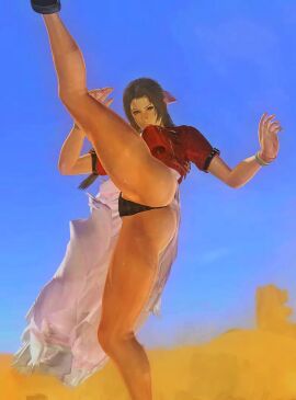 1girls 3d aerith_gainsborough ass black_panties desert female female_only final_fantasy final_fantasy_vii final_fantasy_vii_remake kicking looking_at_viewer nice_ass solo square_enix unknown_artist