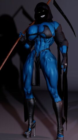 1girls 3d ass athletic athletic_female big_ass big_breasts blue-skinned_female blue_body blue_skin breasts bust busty chest curvaceous curvy curvy_figure death_(personification) female fit fit_female grim_reaper grimmy_(sevenarts) high_heels hips hourglass_figure huge_ass huge_breasts large_ass large_breasts legs light-skinned_female light_skin mature mature_female muscular muscular_female original original_character platform_heels round_breasts sevenarts slim_waist thesevenartsx thick thick_hips thick_legs thick_thighs thighs toned toned_female top_heavy voluptuous waist wide_hips