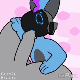 1:1 animated anthro bitz_(cosmic_horror) bodily_fluids cosmic_horror_(artist) deepthroat duo fellatio floppy_ears hands_on_legs hands_on_thighs machine male male/male nude oral oral_penetration penetration penile penis protogen saliva sex short_playtime