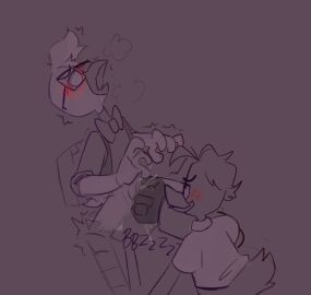 anthro avian_humanoid blush_lines blushing_profusely bowtie duck ducktales_(2017) feathers fenton_crackshell furry gizmoduck glasses gyro_gearloose messy_hair robotic_arm shaking_lines tail tail_feathers tailwag tongue tongue_out