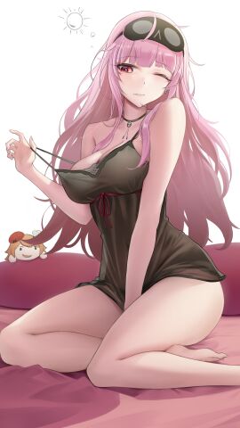 1girls 2girls absurd_res absurdres ass bare_calves bare_chest bare_hands bare_knees bare_legs bare_shoulders bare_soles bare_thighs barefoot bed black_camisole black_choker black_topwear blunt_bangs breasts camisole camisole_pull choker cleavage collarbone curvy curvy_body curvy_female curvy_figure curvy_hips curvy_thighs dot_nose earrings elbows exposed exposed_arms exposed_feet exposed_heels exposed_legs exposed_shoulders exposed_thighs exposed_toes eyebrows_visible_through_hair feet female female_focus female_only fingernails fingers full_body half_naked hand_between_legs head_tilt high_resolution highres hololive hololive_english hololive_myth hourglass_figure knees large_breasts legs light-skinned_female light_skin lips long_hair medium_breasts mori_calliope mori_calliope_(sleepwear) multiple_females multiple_girls naked naked_female nipple_bulge nude nude_female one_pink_eyebrows pink-haired_female pink_hair red-eyed_female red_eyes shoulders sideboob simple_background sitting sitting_on_ass sitting_on_bed sleeping_mask sleepy slender_body slender_waist slim_female slim_waist soles solo somebody_(leiking00) thick_thighs thighs thin_waist tilted_head toes topwear underboob virtual_youtuber white_background wide_hips