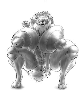 absurd_res anthro areola belly_tuft big_areola big_breasts breast_squish breasts canid canine canis chest_tuft covered_eyes crouching domestic_dog female fist fluffy fluffy_tail genitals hi_res huge_areola huge_breasts june_belie juno_(charliecorvinus) livestock_guardian_dog mammal molosser mountain_dog open_mouth pastoral_dog pussy raised_arm slightly_chubby slightly_chubby_female solo squish tail thick_thighs tibetan_mountain_dog tongue tongue_out tuft vulva