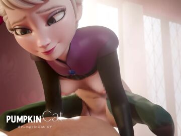 3d 3d_(artwork) 3d_animation 3d_model 3d_render animation ass ass_focus asshole blender blender_(software) blender_cycles censored commissions_open disney disney_princess elsa_(frozen) frozen_(disney) frozen_(film) penis pumpkincat riding riding_cock riding_dick riding_penis tagme vaginal_penetration vaginal_sex video