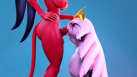 1futa 2girls animated deepthroat demon fellatio helluva_boss imp lofayne no_sound sallie_may_(helluva_boss) stella_(helluva_boss) tagme throat_bulge trans_woman valorlynz_(modeler) video