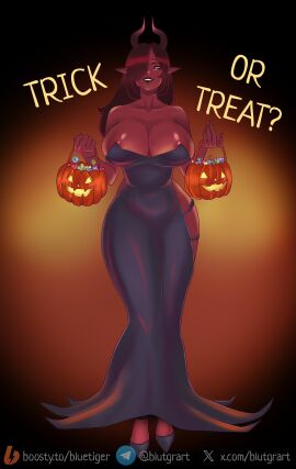 blutgrart_(artist) breasts ctrl+alt+hell_(comic) demon_girl female large_breasts lucy_(ctrl+alt+hell) red_skin succubus