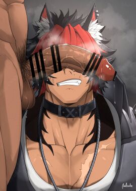 1boy 2boys 2d animal_ear_fluff animal_ears artist_name artist_signature bara beefy bellsaltr big_penis black_hair bottomless cant_see_the_haters censor_bar censored censored_penis collar cumdump curved_penis dripping duo ear_tuft erection foreskin foreskin_folds gay grey_background grey_hair hi_res huge_cock hunk imminent_fellatio imminent_oral imminent_penetration imminent_sex kemono komano_manato long_penis loving_it male male/male male_focus male_only manly mature_male meat_toilet medium_hair multicolored_hair muscles muscular muscular_legs muscular_male muscular_thighs musk musk_clouds musky_cock necklace pecs penis penis_bigger_than_head penis_on_face penis_over_eyes pointless_censoring precum precum_drip pubic_hair quadriceps red_glans red_hair retracted_foreskin scar scar_on_chest scar_on_face scars sex_slave side_view simple_background standing steam steamy_breath steamy_penis sweat sweatdrop sweating sweaty tattoo tattoo_on_neck thick_legs thick_penis three-tone_hair tough_guy tuft uncircumcised uncut veiny_penis very_sweaty watermark white_hair wolf_boy yaoi zenless_zone_zero zooweemama